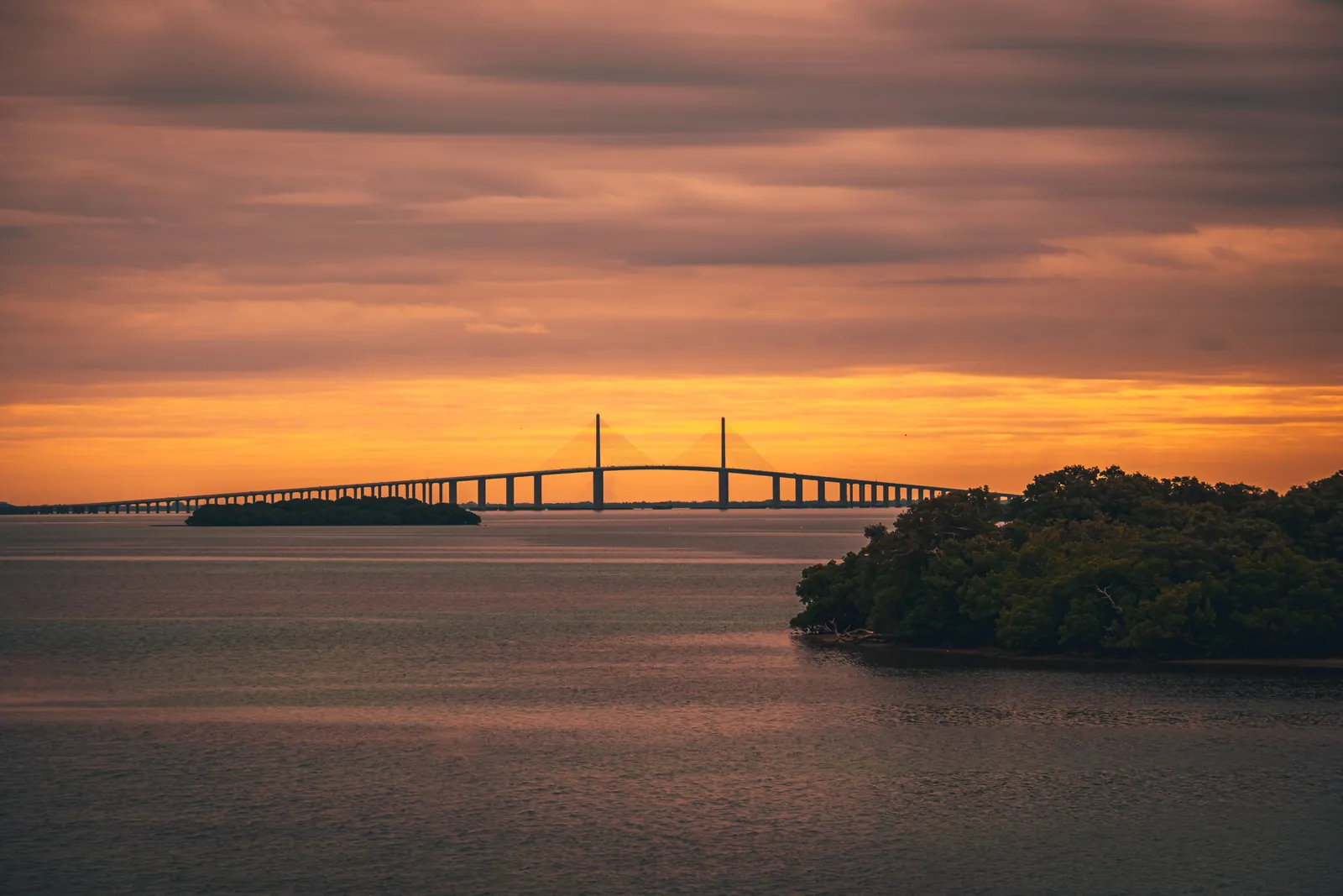 The Sunshine Skyway bridge south of St. Petersburg
