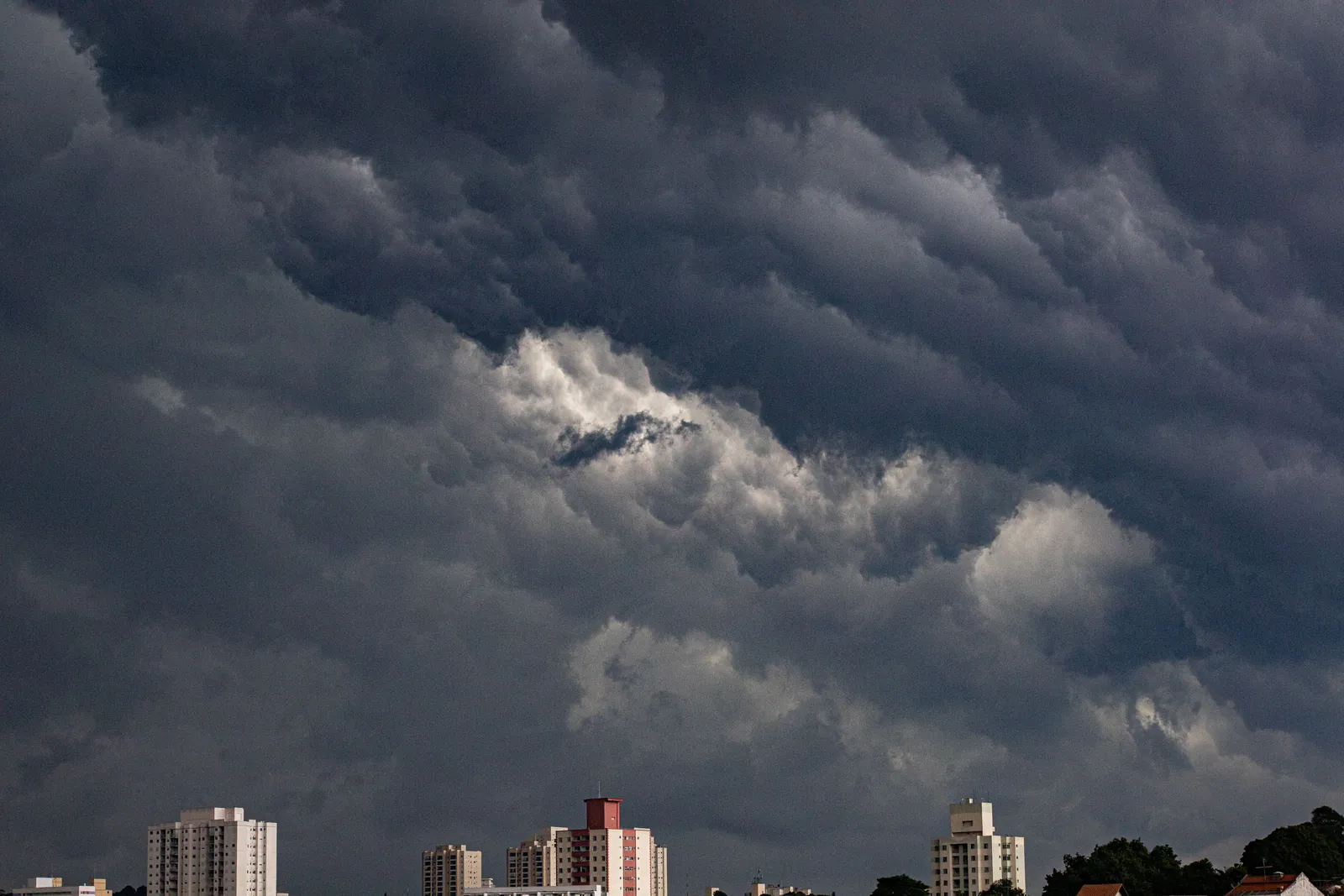 Storm clouds over apartment towers